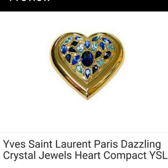 Yves Saint Laurent Accessories - 🎉HP🎉 YSL PARIS CRYSTAL JEWELS HEART COMPACT